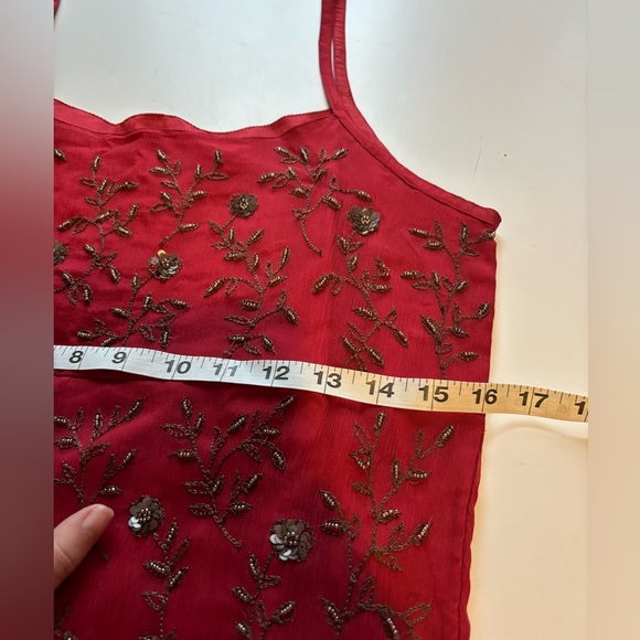 Vintage Express silk slip dress beaded Jrs size 9, approx a small - Picture 15 of 16
